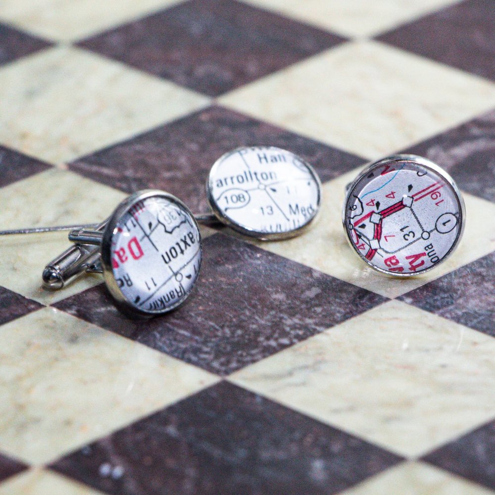 Are we there yet? Map cufflinks set
